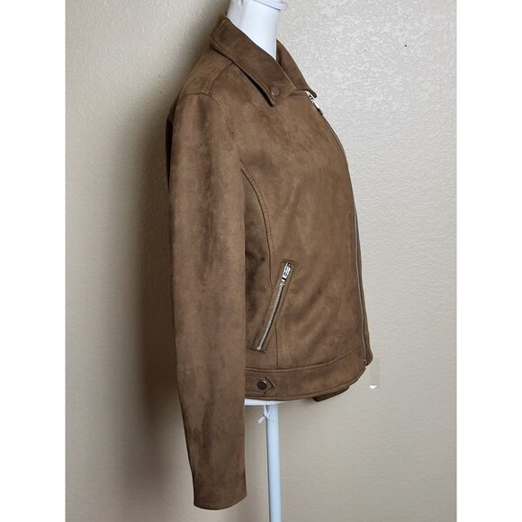 Loft Faux Suede Leather Moto Jacket Size Small NEW - Picture 4 of 12